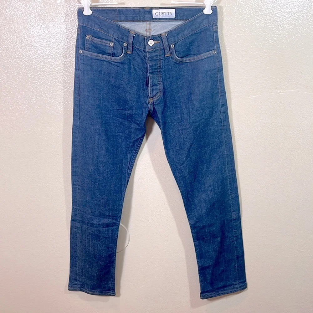 Gustin mens slim raw jeans #192 Italy Sky size 32